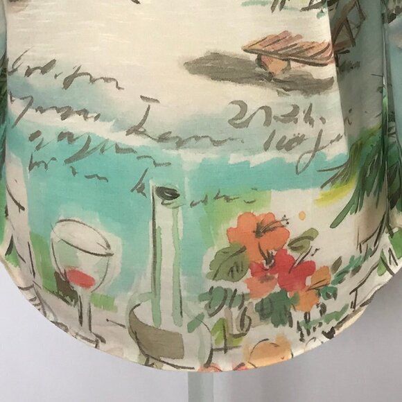 Chico's Beach Scene Blouse Top - Picture 6 of 12
